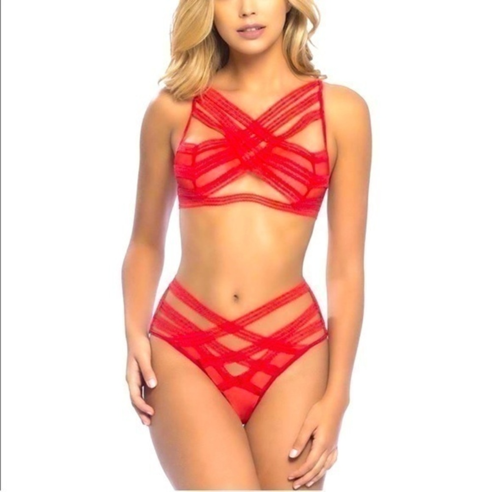 💗 Oh la la Cheri- Red 2 Piece Lingerie- Size: OS- NWOT 💗